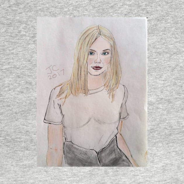 Elle Fanning Watercolor by Caterino Books and Art